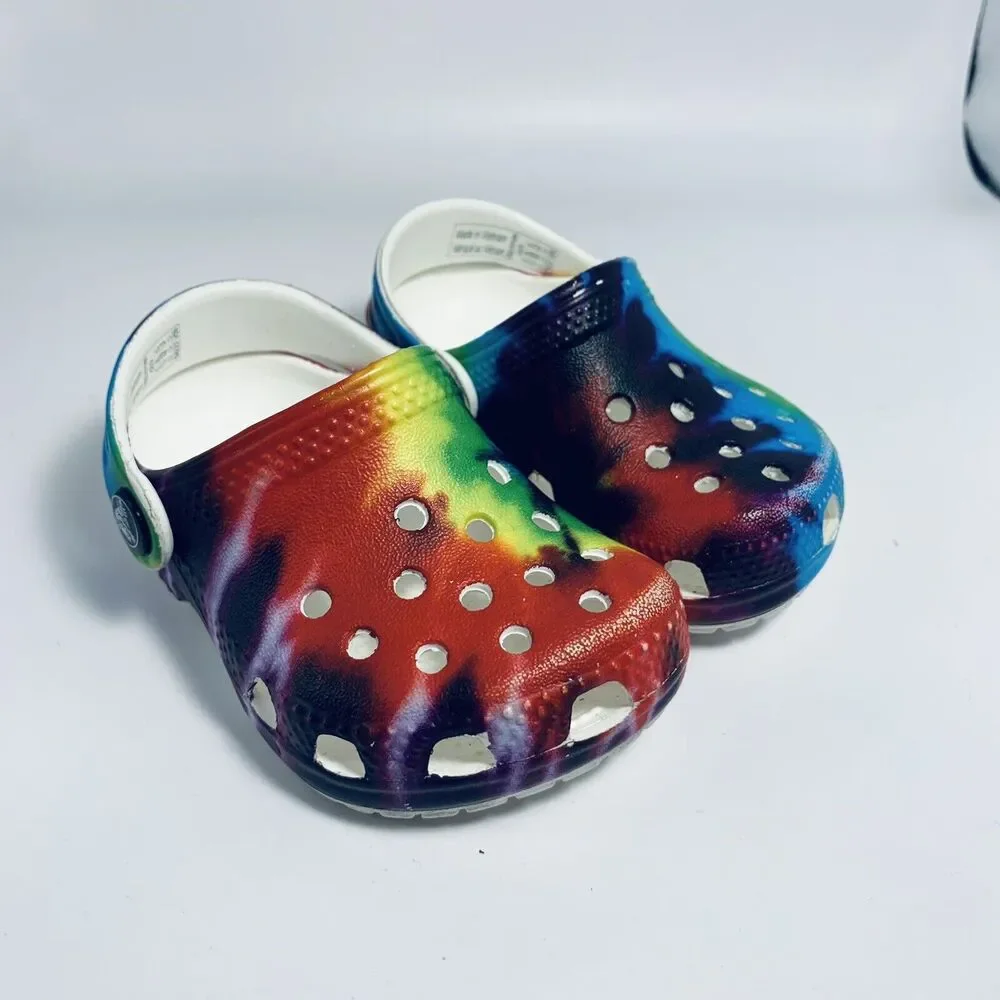 CROCS Tie Dye baby Clog Shoes Size 2-3